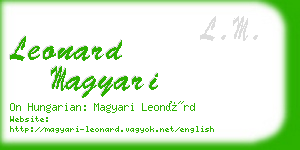 leonard magyari business card